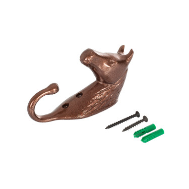 Crochet Porte-Bridon Tête de Cheval en Aluminium Coloré Umbria Equitazione Marron Crochet Porte-Bridon Tête de Cheval en Aluminium Coloré Umbria Equitazione Marron