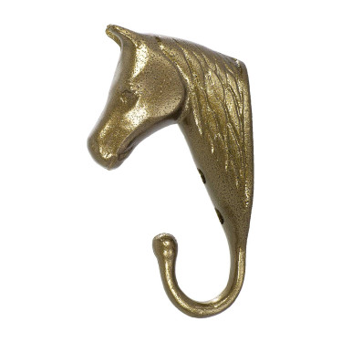 Aluminium Gekleurde Hoofdstelhouder Paardenhoofd Umbria Equitazione Goud