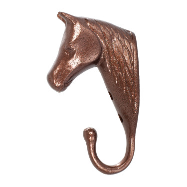 Crochet Porte-Bridon Tête de Cheval en Aluminium Coloré Umbria Equitazione Marron Crochet Porte-Bridon Tête de Cheval en Aluminium Coloré Umbria Equitazione Marron