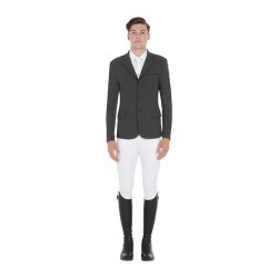 Veste de concours Homme en Tissu Stretch avec Poches Zippées Equestro Gris Veste de concours Homme en Tissu Stretch avec Poches Zippées Equestro Gris