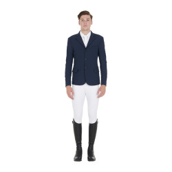 Veste de concours Homme en Tissu Stretch avec Poches Zippées Equestro Marine blazer Bleu marine