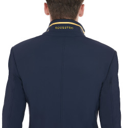 Wedstrijdjas voor Heren in Stretchstof met Ritszakken Equestro Marineblazer Marineblauw
