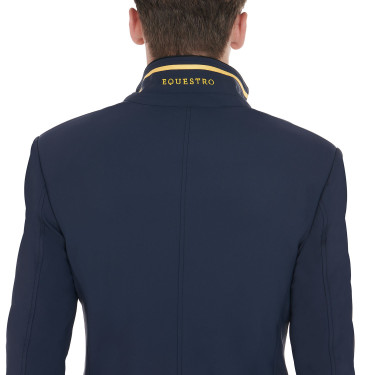Wedstrijdjas voor Heren in Stretchstof met Ritszakken Equestro Marineblazer Marineblauw