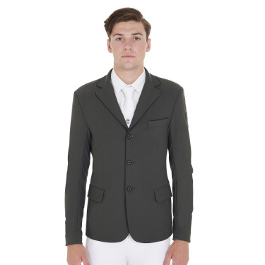Veste de concours Homme en Tissu Stretch avec Poches Zippées Equestro Gris Veste de concours Homme en Tissu Stretch avec Poches Zippées Equestro Gris