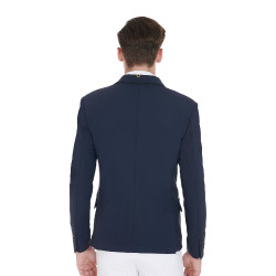 Veste de concours Homme en Tissu Stretch avec Poches Zippées Equestro Marine blazer Bleu marine