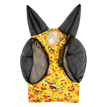 Masque Anti-Mouches en Lycra avec Couvre-Oreilles Pro-Tech Émoticone Motifs Masque Anti-Mouches en Lycra avec Couvre-Oreilles Pro-Tech Émoticone Motifs