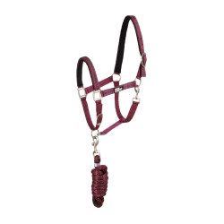 Licol Synthétique avec Longe Reflective Supreme Bordeaux