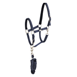 Licol Synthétique avec Longe Reflective Supreme Marine Bleu marine