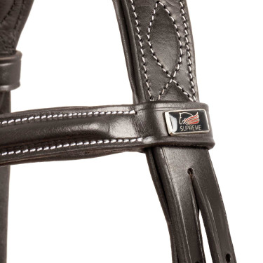 Bridon Supreme avec Couture Contraste et Rênes Supreme Marron