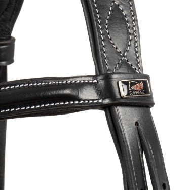 Bridon Supreme avec Couture Contraste et Rênes Supreme Noir