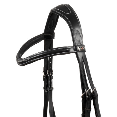 Bridon Supreme avec Couture Contraste et Rênes Supreme Noir
