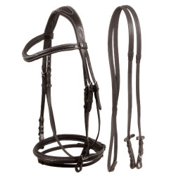 Bridon Supreme met Contrasterende Stiksels en Supreme Teugels Bruin