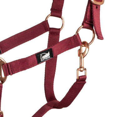 Nylon Halster Rose Gold Line met Supreme Lijn Bordeaux