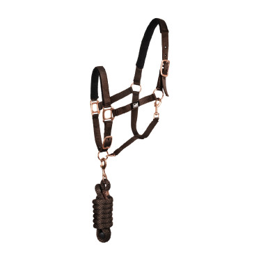 Nylon Halster Rose Gold Line met Supreme Lijn Bruin
