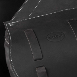 Zadeltas in Kalfsleer Sluiting 3 Riemen Pool's Zwart