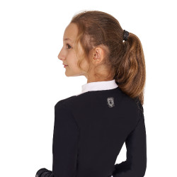 Polo de concours Fille avec Strass Equestro Noir