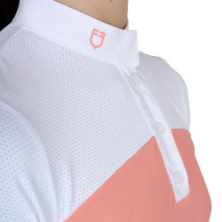 Meisjeswedstrijdpolo met Korte Mouwen en Knopen met Mesh Equestro Woestijnbloem Roze Meisjeswedstrijdpolo met Korte Mouwen en Knopen met Mesh Equestro Woestijnbloem Roze