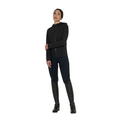 Veste softshell ajustée avec fermeture éclair coupe-vent femme Equestro Noir