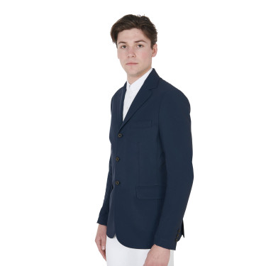 Veste de concours perforée homme en tissu technique Equestro Marine blazer Bleu marine