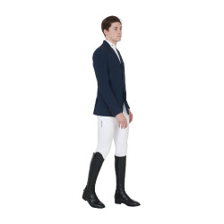 Wedstrijdjas voor heren in geperforeerde technische stof Equestro Marineblazer Marineblauw