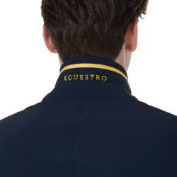 Veste de concours perforée homme en tissu technique Equestro Marine blazer Bleu marine