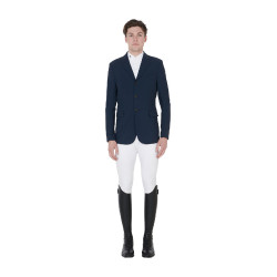 Veste de concours perforée homme en tissu technique Equestro Marine blazer Bleu marine
