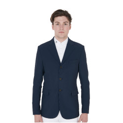 Wedstrijdjas voor heren in geperforeerde technische stof Equestro Marineblazer Marineblauw