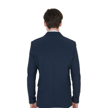 Veste de concours perforée homme en tissu technique Equestro Marine blazer Bleu marine