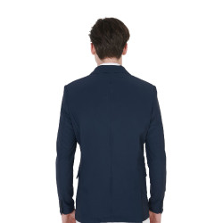 Wedstrijdjas voor heren in geperforeerde technische stof Equestro Marineblazer Marineblauw