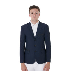 Veste de concours perforée homme 3 boutons Equestro Marine blazer Bleu marine Veste de concours perforée homme 3 boutons Equestro Marine blazer Bleu marine