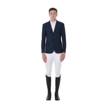 Wedstrijdjas geperforeerd heren 3 knopen Equestro Marineblazer Marineblauw Wedstrijdjas geperforeerd heren 3 knopen Equestro Marineblazer Marineblauw
