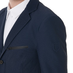 Veste de concours perforée homme 3 boutons Equestro Marine blazer Bleu marine Veste de concours perforée homme 3 boutons Equestro Marine blazer Bleu marine