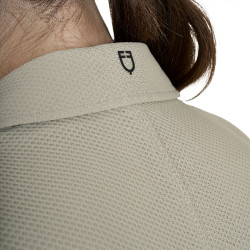 Veste de concours perforée femme 4 boutons Equestro Oxford tan Rose