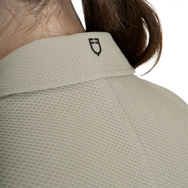 Veste de concours perforée femme 4 boutons Equestro Oxford tan Rose