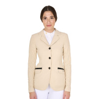 Veste de concours perforée femme 3 boutons Equestro Beige
