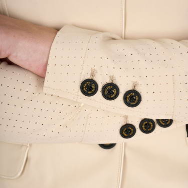 Veste de concours perforée femme 3 boutons Equestro Beige