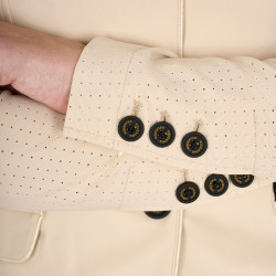 Damen-Wettkampfjacke perforiert 3 Knöpfe Equestro Beige
