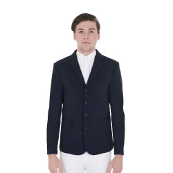 Veste de concours homme avec logo brodé contrasté Equestro Marine blazer Bleu marine