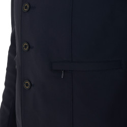 Wedstrijdjas voor heren met contrasterend geborduurd logo Equestro Marineblazer Marineblauw