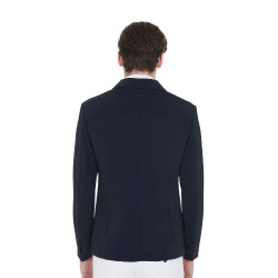 Veste de concours homme avec logo brodé contrasté Equestro Marine blazer Bleu marine