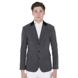 Veste de concours homme 3 boutons Elegance Equestro Gris / noir Veste de concours homme 3 boutons Elegance Equestro Gris / noir