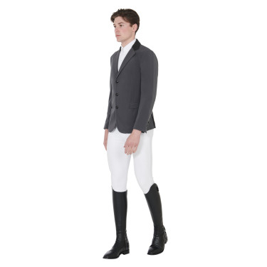 Veste de concours homme 3 boutons Elegance Equestro Gris / noir Veste de concours homme 3 boutons Elegance Equestro Gris / noir