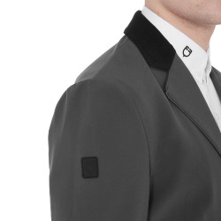 Veste de concours homme 3 boutons Elegance Equestro Gris / noir Veste de concours homme 3 boutons Elegance Equestro Gris / noir