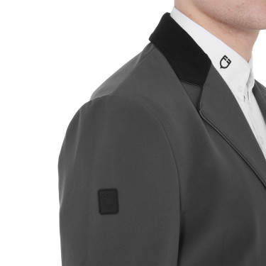 Veste de concours homme 3 boutons Elegance Equestro Gris / noir Veste de concours homme 3 boutons Elegance Equestro Gris / noir