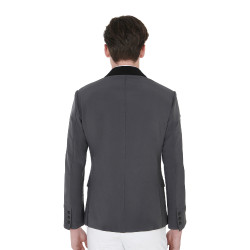 Veste de concours homme 3 boutons Elegance Equestro Gris / noir Veste de concours homme 3 boutons Elegance Equestro Gris / noir