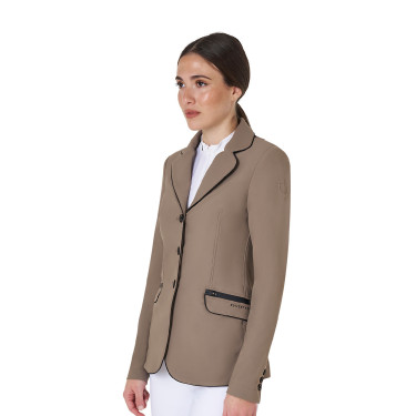 Veste de concours femme en tissu technique stretch Equestro Walnut Marron