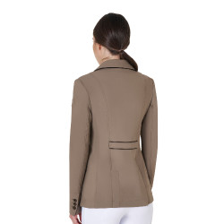 Wedstrijdjas dames in technische stretchstof Equestro Walnoot Bruin Wedstrijdjas dames in technische stretchstof Equestro Walnoot Bruin