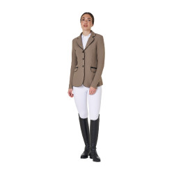 Wedstrijdjas dames in technische stretchstof Equestro Walnoot Bruin Wedstrijdjas dames in technische stretchstof Equestro Walnoot Bruin