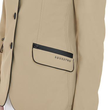 Veste de concours femme en tissu technique stretch Equestro Encens Beige Veste de concours femme en tissu technique stretch Equestro Encens Beige