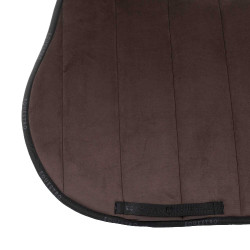 Tapis de selle obstacle en velours et tissu technique Equestro Marron / noir